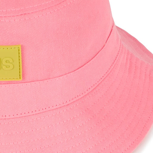 قبعة Doble بوجهين على شكل دلو باللون الوردي