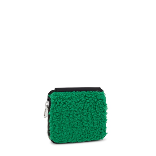 Green TOUS Empire Fur Hanging change purse