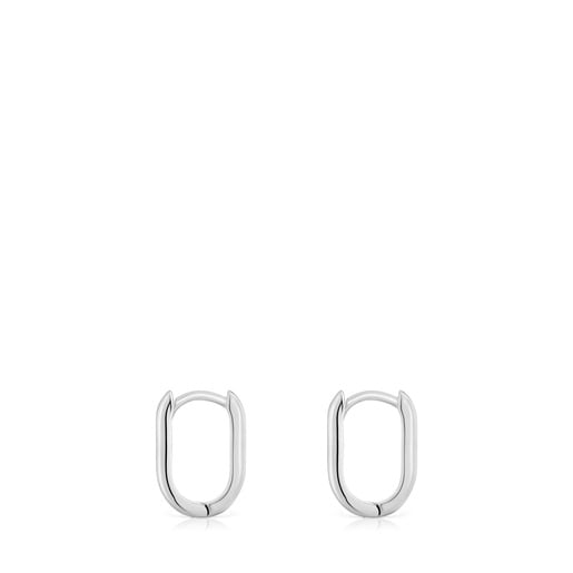 Brincos de argola curtos em prata 12 mm TOUS Basics