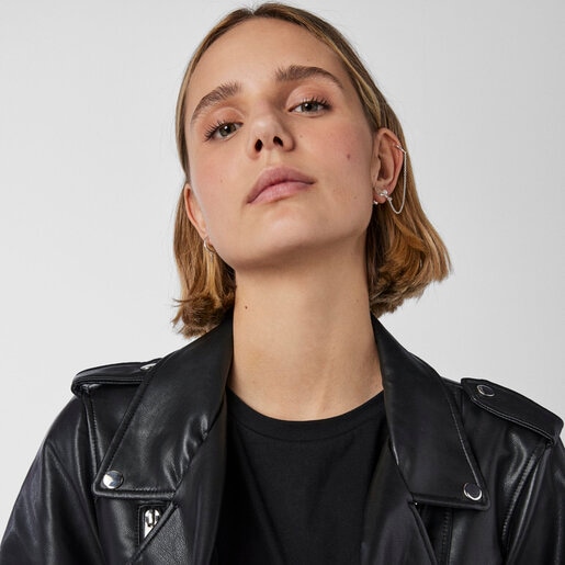 Nocturne 1/2 Earring Silver chain with Pearl