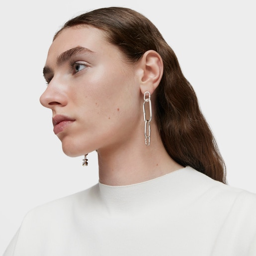 Extra-large silver Ring Hold Oval