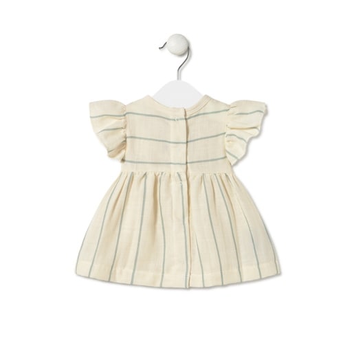 Girls stripy dress in Classic mist