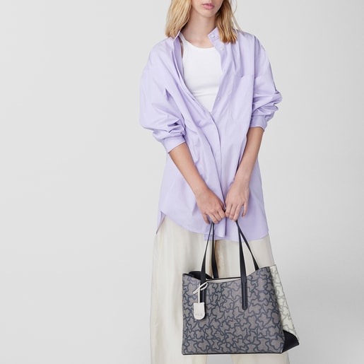 Large black and white Kaos Icon Shopping bag