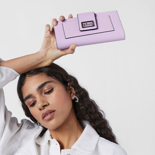 Portefeuille Pocket TOUS Funny grand mauve