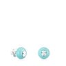 Σκουλαρίκια TOUS Icon Glass με γαλάζιο γυαλί Murano