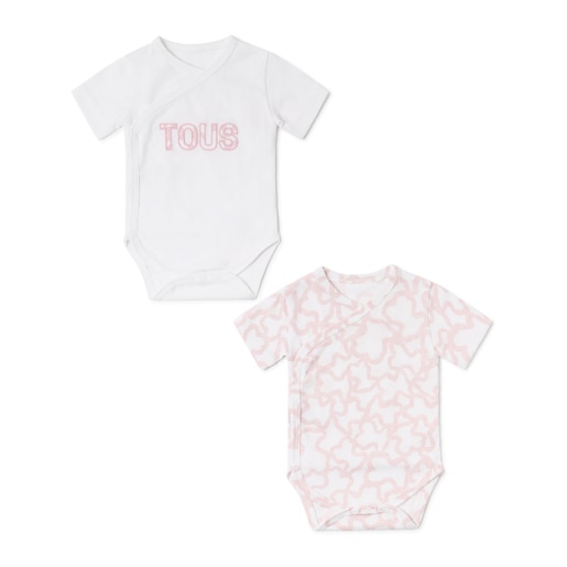 Pack of wrapover baby bodysuits in Kaos pink TOUS