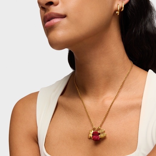 Bear Pendant with 18kt gold plating over rolled silver Bold Bear