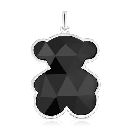 Pendentif en argent et motif ourson en onyx grand TOUS Icon Color