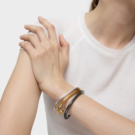 Dark silver Bangle Line