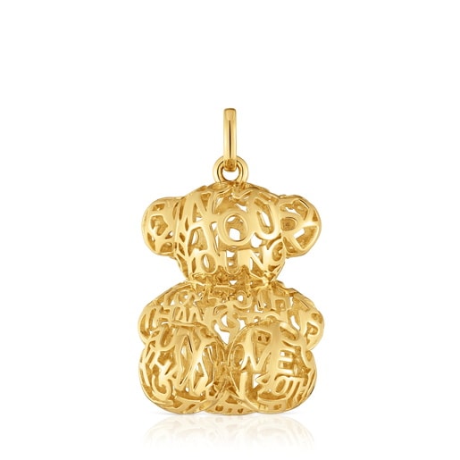 Openwork bear Pendant with 18kt gold plating over silver Bold Bear
