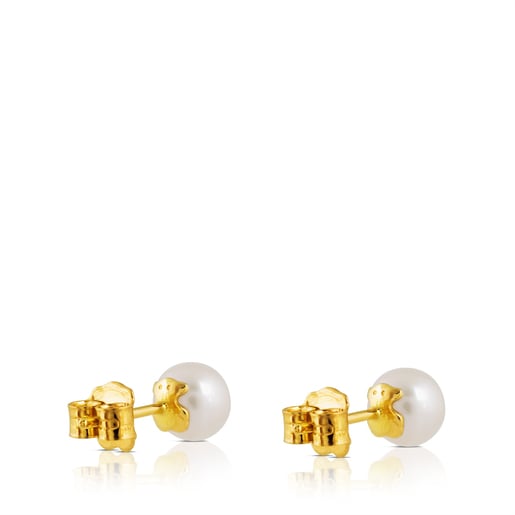 Gold TOUS Pearl Earrings with Pearl