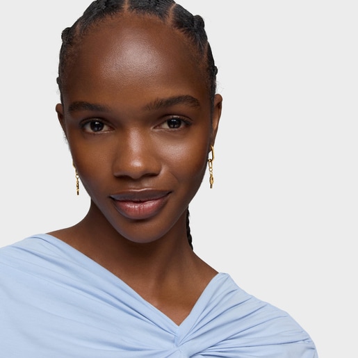 Long hoop earrings with 18kt gold plating over silver TOUS MANIFESTO