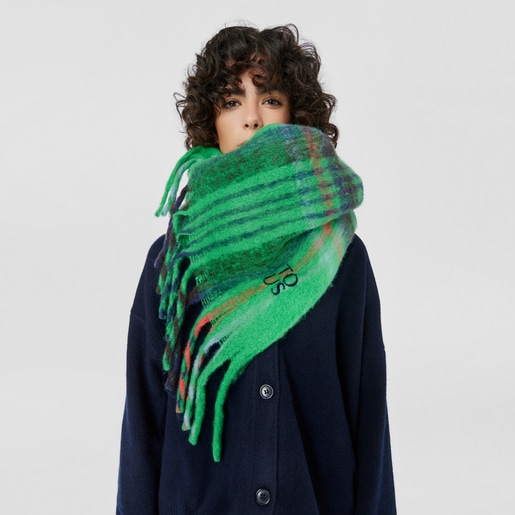 Green TOUS Olympe Check Scarf