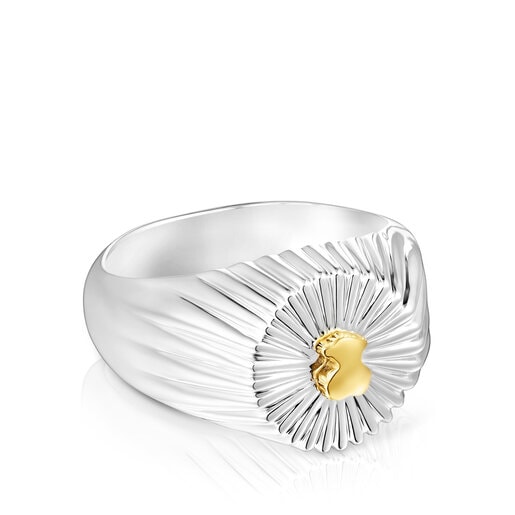 TOUS Silver and vermeil Virtual Garden Signet ring with bear | Westland Mall