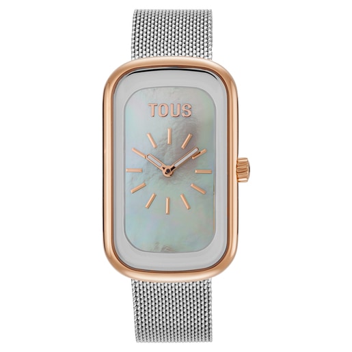 Montre analogique avec cadran en nacre et bracelet de deux couleurs T-Band Club