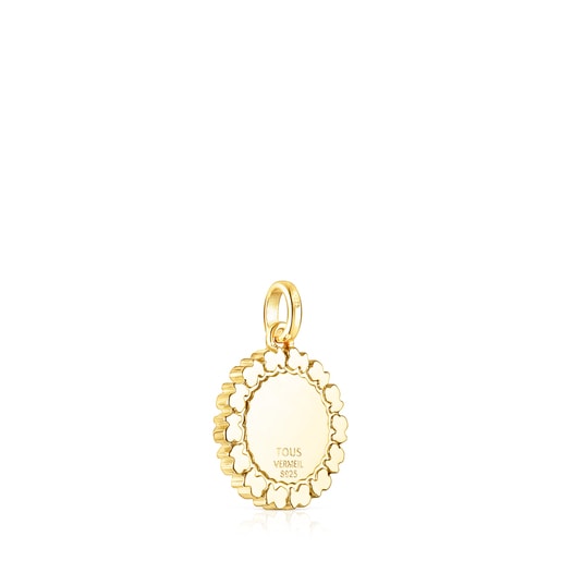 Silver vermeil Straight medallion Pendant | TOUS