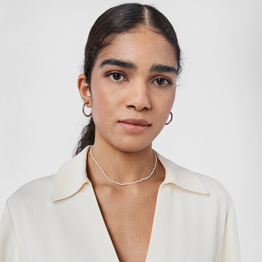 Колье Camille из розового вермеля с жемчугом