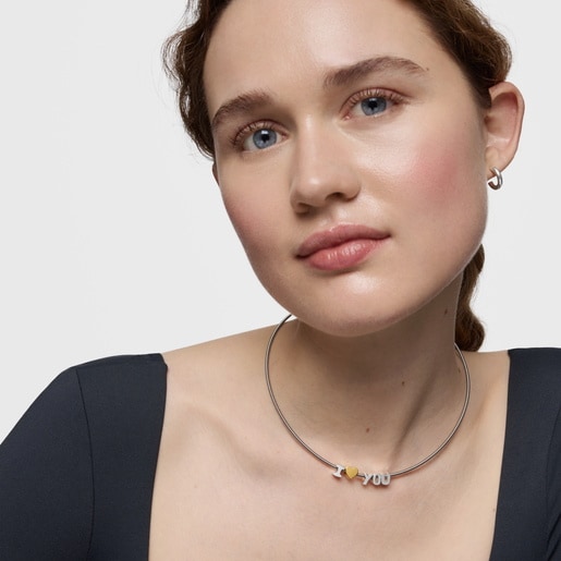 Charm TOUS Mesh Tube de plata letra I 7 mm