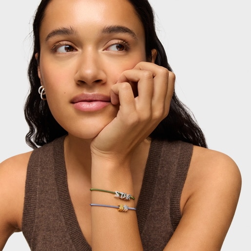 Charm TOUS Mesh Tube de plata motivo estrella 7 mm