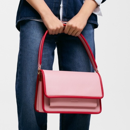 Medium dark pink Crossbody bag TOUS Audree Pipings