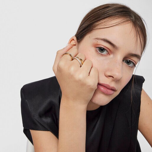 Двойное золотое кольцо Hav с бриллиантами