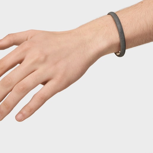 Aged silver textured Bangle TOUS Man