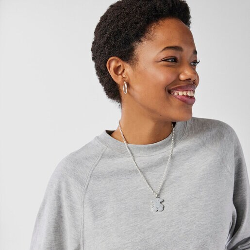 Medium Silver Sweet Dolls bear Pendant