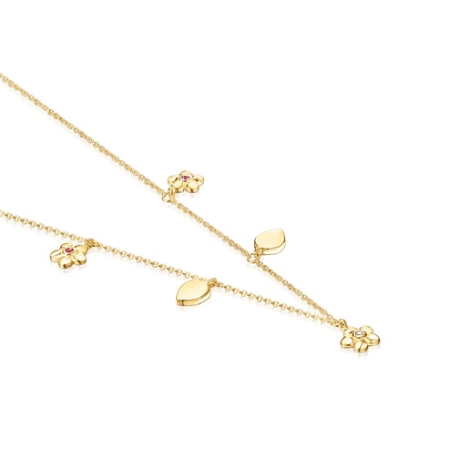 Collar Fragile Nature de oro, diamantes y rubí