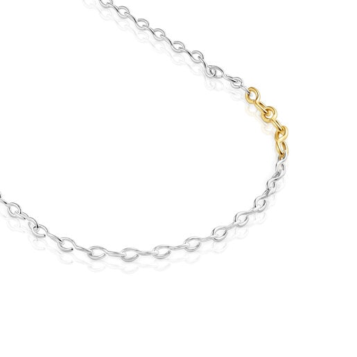 Silver and silver vermeil Bent Necklace