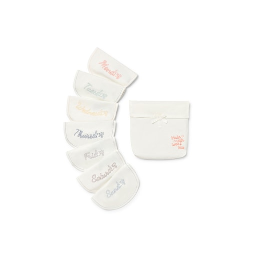 Pack of baby bibs in DailyK ecru