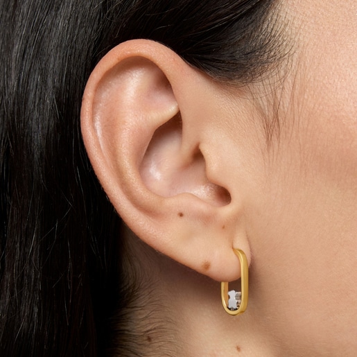 Aretes de aro bicolor Camille