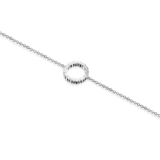 Silver Straight disc Bracelet