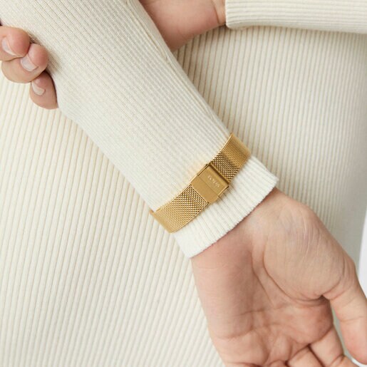 Gold-colored IP steel Rond automatic Watch