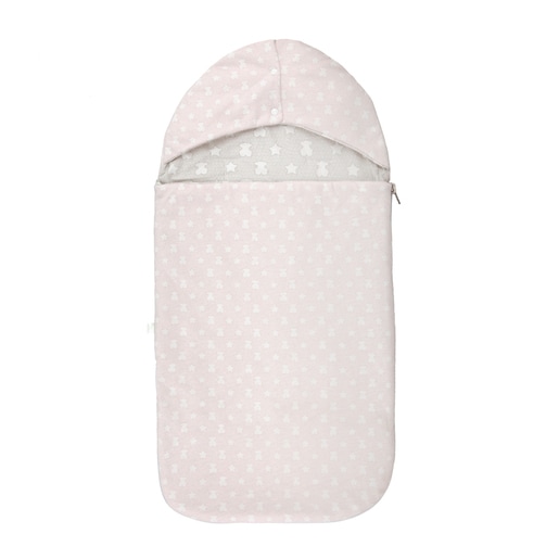 Micropoints reversible pram sleeping bag in pink Tous. TOUS