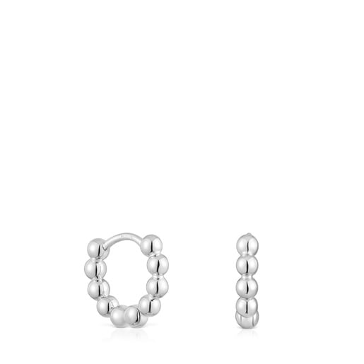 Μικρά σκουλαρίκια-κρίκοι Gloss από ασήμι