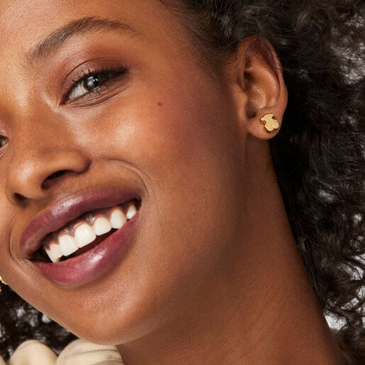 Gold Earrings Bear Motif Push Back Tous Sweet Dolls Tous