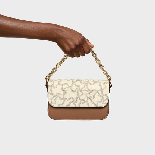 Small and beige crossbody bag Chain Kaos Icon