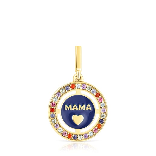 Silver vermeil TOUS Crossword Mama Mama pendant with gemstones and enamel |  TOUS