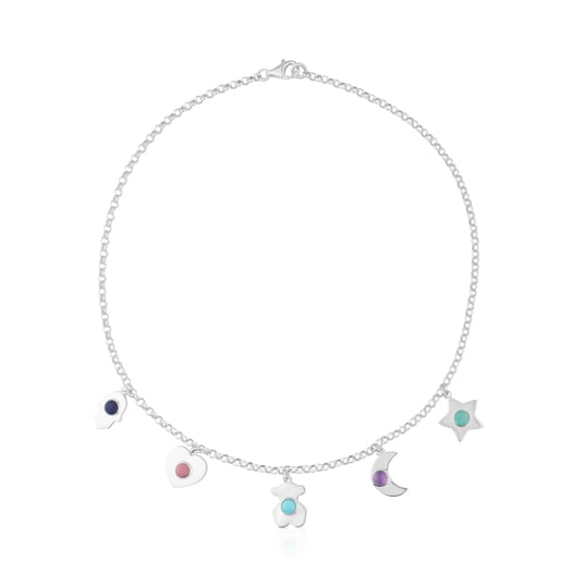 Silver Super Power Necklace with Gemstones | TOUS