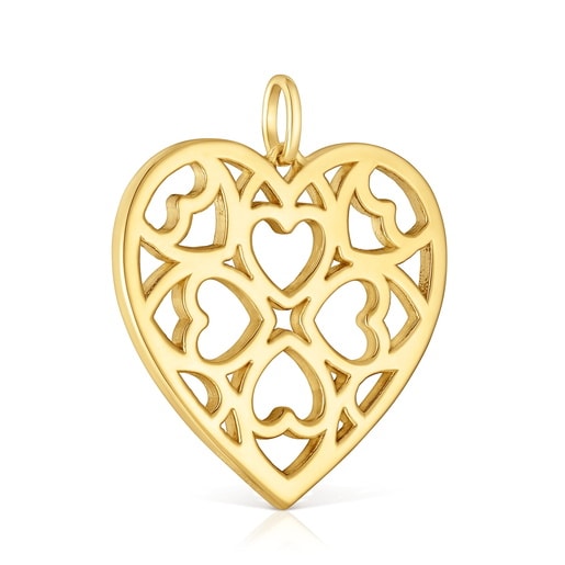 18kt gold plating over silver heart Pendant Medallions