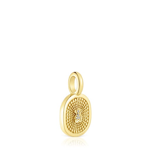 Gold Oursin Pendant with 0.01ct diamonds