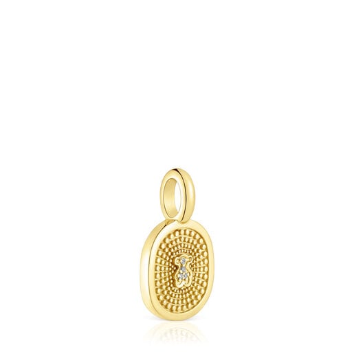 Pendentif Oursin en or avec diamants de 0,01 ct