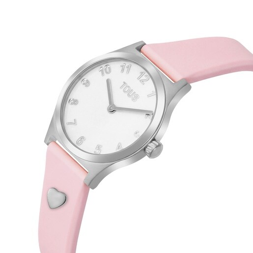 Reloj analógico con correa rosa y acero EPIC ICON KDT CHARMS