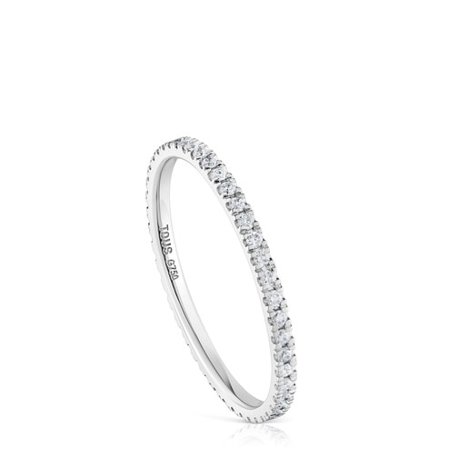 Anillo alianza de oro blanco con diamantes Les Classiques