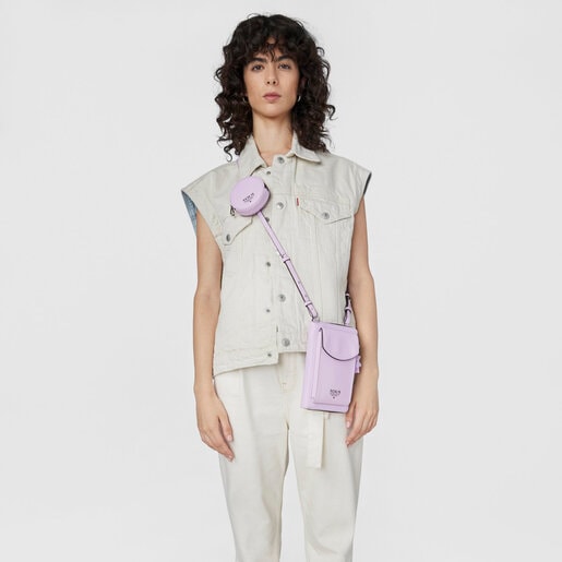 جراب تعليق الهاتف المحمول TOUS Funny باللون الموف مع محفظة