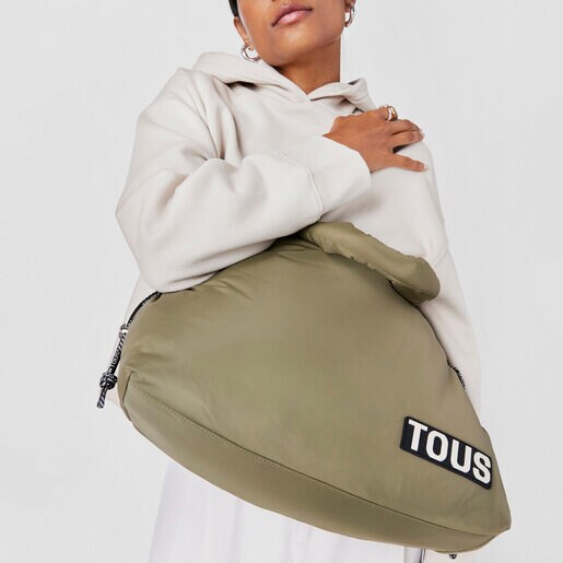 Capazo grande caqui TOUS Carol Soft