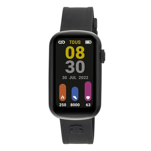 Montre smartwatch avec bracelets en nylon et en silicone noir T-Band