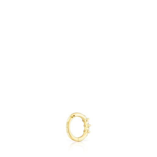 Small gold Strip hoop earring with diamonds Les Classiques | TOUS