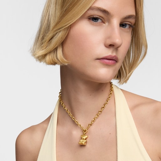 Cube-bear Pendant with 18kt gold plating over silver TOUS Sweet 40s