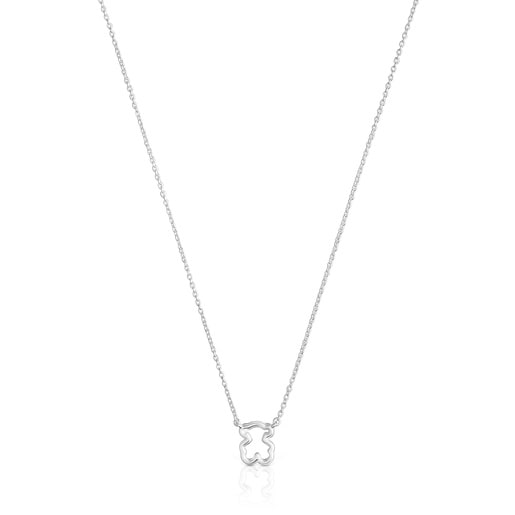 シルバーにベアモチーフを添えたショートネックレス New Silueta